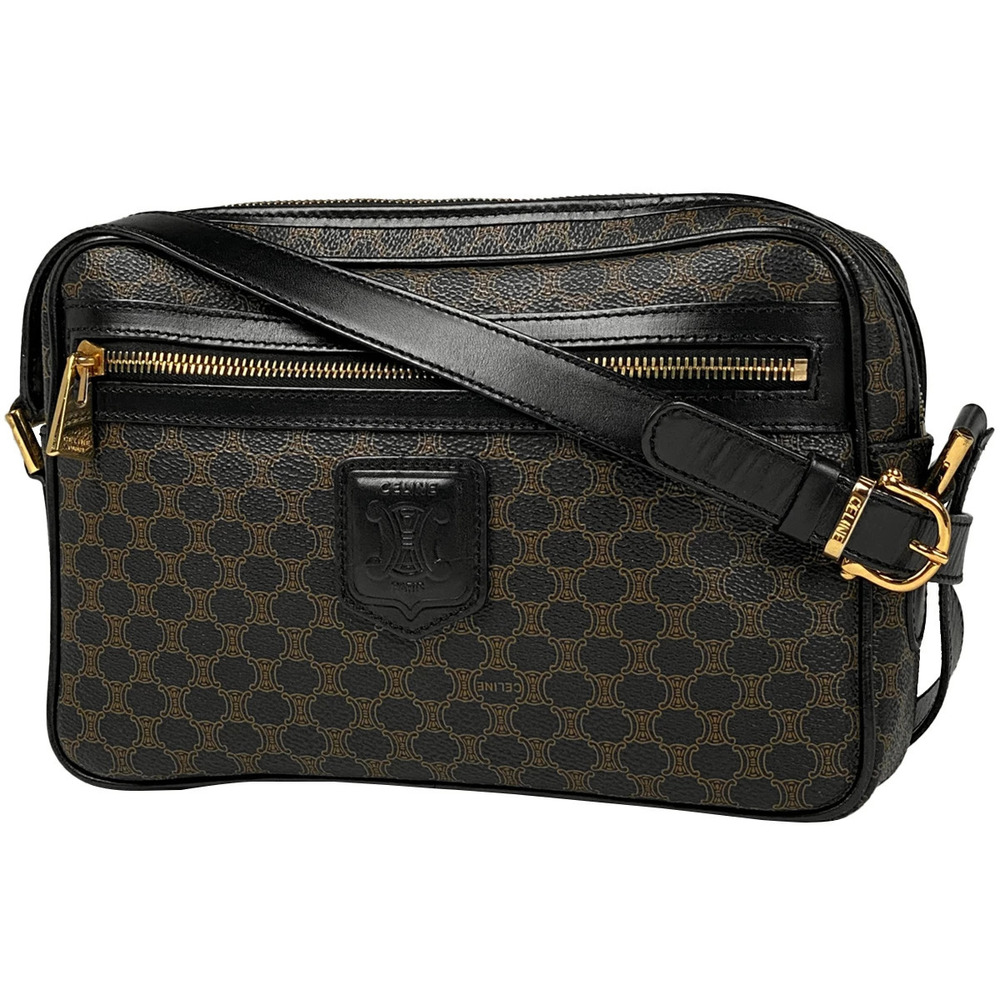 Celine Macadam shoulder bag cross Body Bum Crossbody Belt canvas black brown